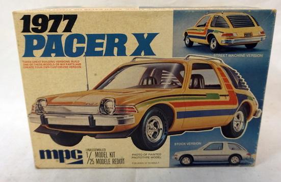 MPC 1977 PACER MODEL CAR KIT: MPC MODEL CAR KIT, 1977 PACER X, KITS ARE POSSIBLY COMPLETE, NOT GUARANTEED