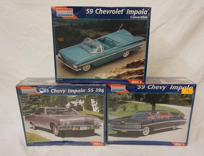 LOT OF 3 MONOGRAM MODEL KITS SEALED IN BOX: LOT OF THREE MONOGRAM MODEL KITS ALL ARE SEALED IN BOX