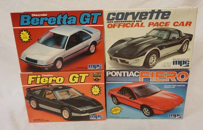 LOT OF 4 MPC MODEL CAR KITS: LOT OF FOUR MPC MODEL CAR KITS. POSSIBLY COMPLETE NOT GUARANTEED