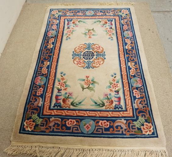 ORIENTAL THROW RUG: ORIENTAL THROW RUG, 76 IN X 49 IN