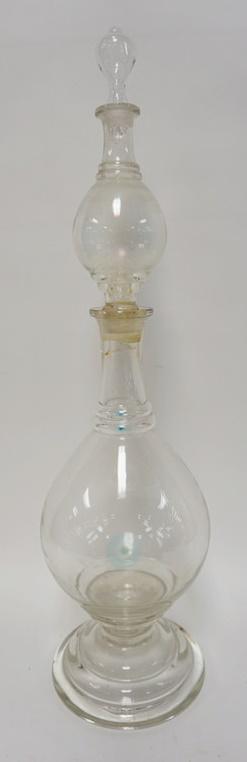 LARGE 3 PART APOTHECARY JAR: LARGE 3 PART APOTHECARY JAR, 26 1/4 IN