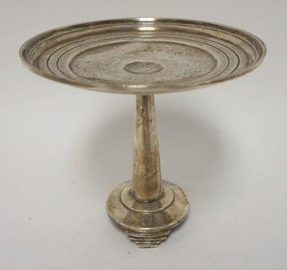 STERLING SILVER TAZZA: STERLING SILVER TAZZA, HAS STEP FEET, 6 IN HIGH, 6 1/2 IN DIAMETER, 7.83 TOZ