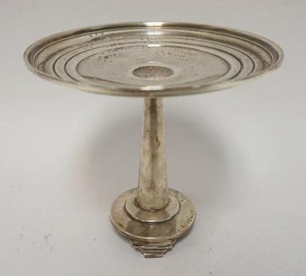 STERLING SILVER TAZZA: STERLING SILVER TAZZA, HAS STEP FEET, 6 IN HIGH, 6 1/2 IN DIAMETER, 7.83 TOZ