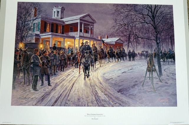MORT KUNSTLER SIGNED LIMITED ED MERRY CHRISTMAS GENERAL: MORT KUNSTLER LIMITED ED PRINT SIGNED AND NUMBERED 58 , *MERRY CHRISTMAS GENERAL LEE*. 23 IN X 32 IN OVERALL