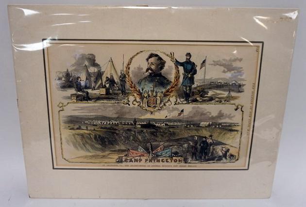 CIVIL WAR PRINT NEW JERSEY BRIGADE CAMP PRINCETON (1 of 2)