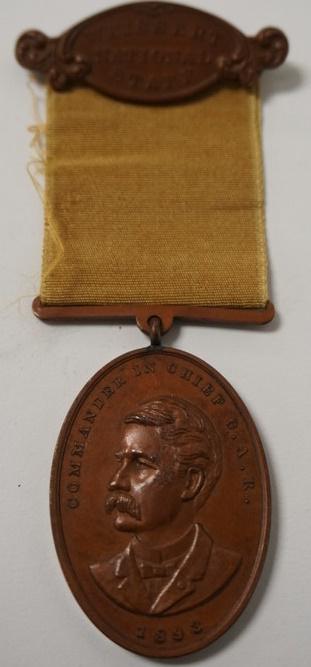 GAR MEDAL WEISSERT NATIONAL STAFF 1893 (1 of 2)