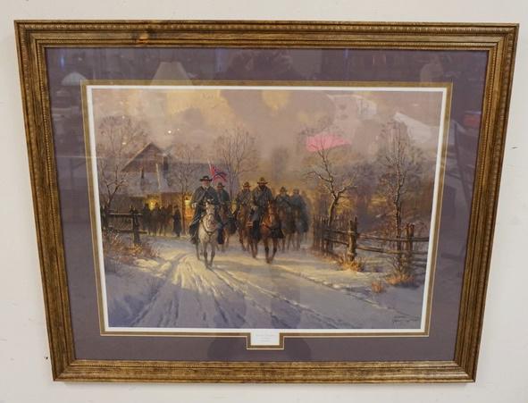 FRAMED ARTIST PROOF PRINT DEPICTING THE CIVIL WAR BY G (1 of 5)
