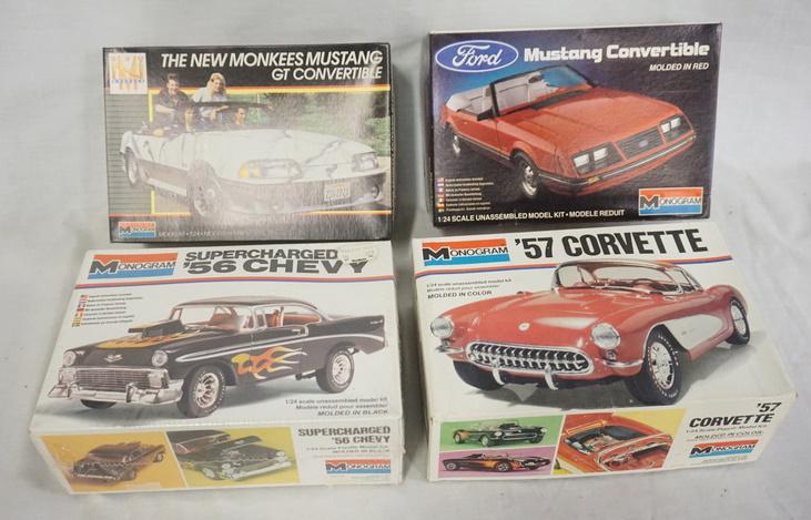 LOT OF 4 MONOGRAM MODEL CAR KITS (1 of 3)
