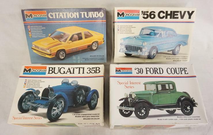 LOT OF 4 MONOGRAM MODEL CAR KITS (1 of 3)