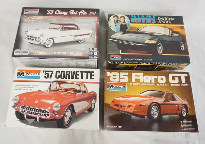 LOT OF 4 MONOGRAM MODEL CAR KITS (1 of 3)
