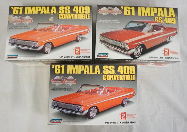LOT OF 3 LINDBERG MODEL CAR KITS (1 of 3)
