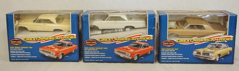LOT OF 3 POLAR LIGHTS *GREAT AMERICAN RIDES* MODEL CAR (1 of 2)