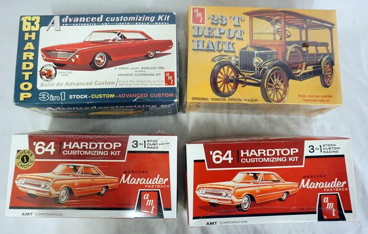 LOT OF 4 AMT MODEL CAR KITS (1 of 3)