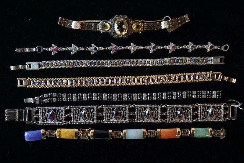 LOT OF 7 BRACELETS W/ COLORFUL STONES/GEMSTONES (1 of 3)