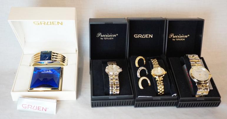 LOT OF 3 GRUEN PRECISION WRIST WATCHES & A GRUEN WATCH (1 of 6)