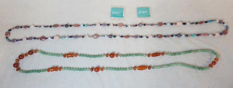 LOT OF 2 JAY KING NECKLACES: LOT OF TWO JAY KING NECKLACES, LONGEST IS APP. 60 IN L