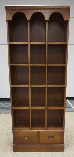 ETHAN ALLEN 5 TIER SHELF W/DRAWER: ETHAN ALLEN 5 TIER SHELF W/DRAWER, SHELVES HAVE PLATE GROOVES, 30 IN WIDE X 78 IN HIGH X 10 IN DEEP