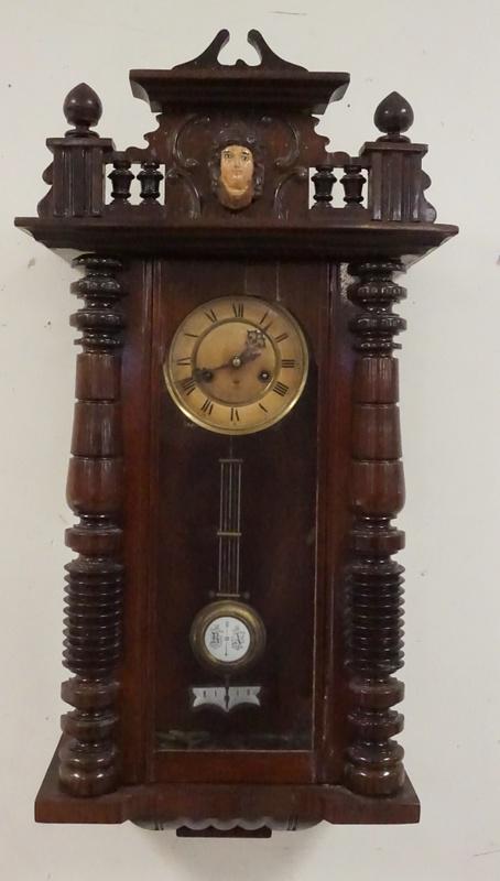 GERMAN WALL CLOCK: GERMAN WALL CLOCK, 32 IN HIGH