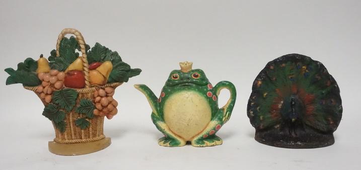 3 CAST IRON DOOR STOPS: 3 CAST IRON DOOR STOPS