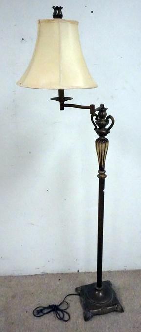 FLOOR LAMP WITH CLOTH SHADE: FLOOR LAMP WITH CLOTH SHADE, 61 IN HIGH