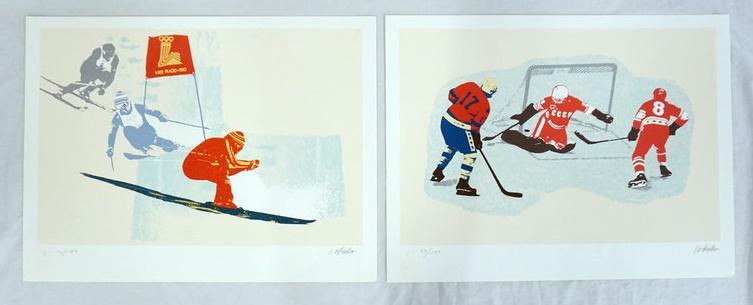 LOT OF 2 XII WINTER OLYMPICS LAKE PLACID 1980 SIGNED (1 of 5)