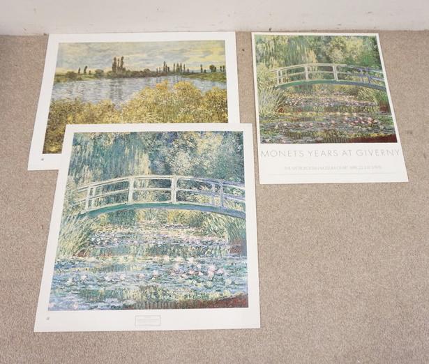 LOT OF 3 CLAUDE MONET ART POSTERS (1 of 8)
