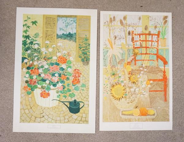 LOT OF 2 LYDIA KEMENY ART POSTERS BY NEW YORK GRAPHIC: LOT OF 2 LYDIA KEMENY ART POSTERS BY NEW YORK GRAPHIC SOCIETY; *THE RED CHAIR* COPYRIGHT DATED 1968 PRINTED IN AUSTRIA, HAS A SMALL TEAR & SOME CREASING ON THE UPPER RIGHT HAND CORNER & SOME WEAR AROU