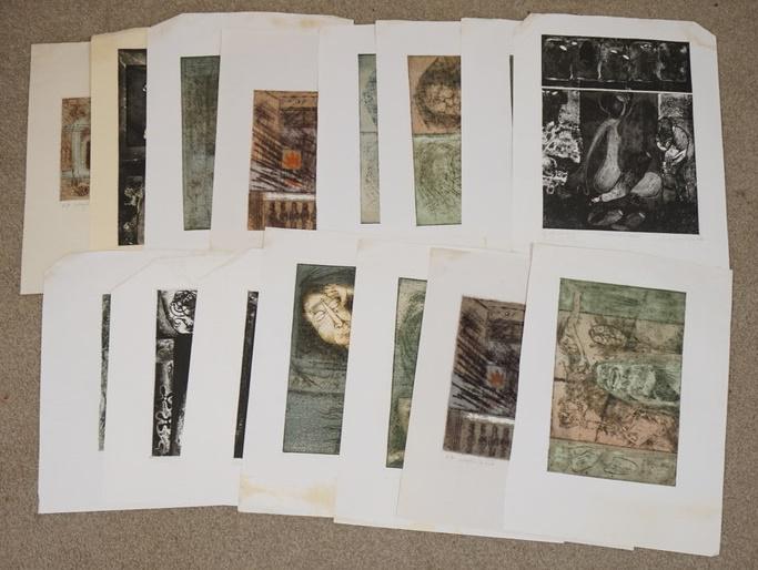 LARGE LOT OF SIGNED K.S. VISWAMBHARA ART PRINTS (1 of 3)