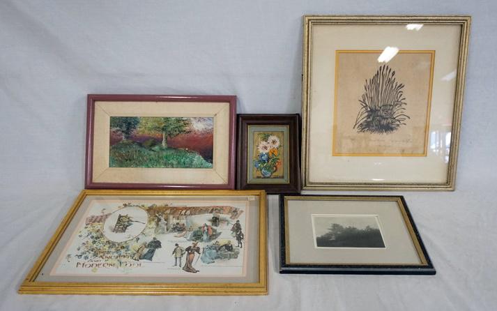 LOT OF 5 FRAMED PRINTS/PAINTINGS (1 of 6)