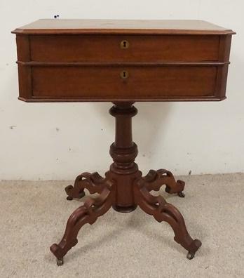 WALNUT VICTORIAN 2 DRAWER STAND (1 of 4)