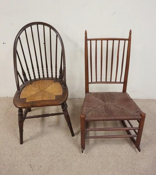 RUSH SEAT ROCKER AND CHAIR (1 of 1)