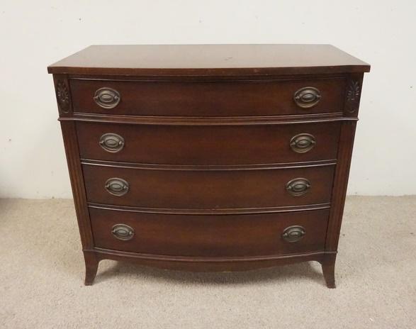 SHERATON STYLE MAHOGANY CHEST SIGNED (1 of 4)