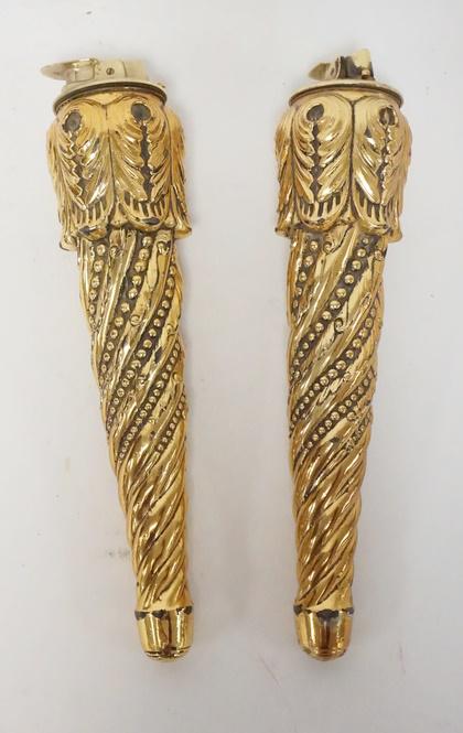 PAIR OF TORCH STYLE BRASS LIGHTERS (1 of 1)