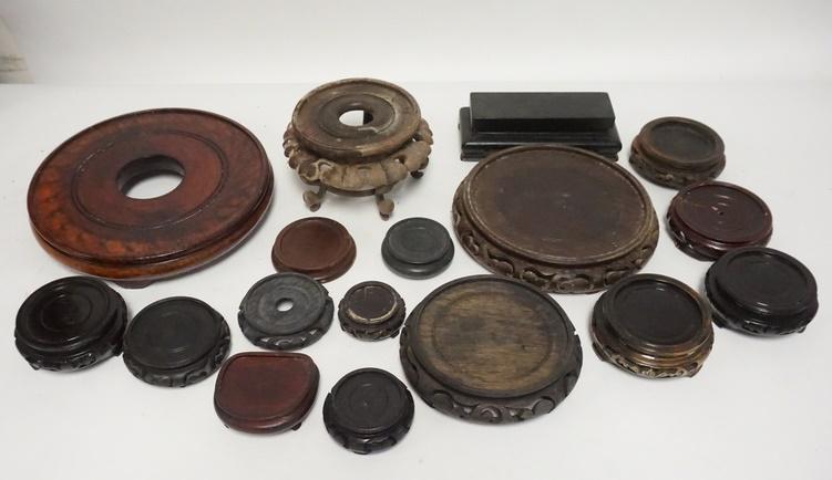GROUP OF CARVED ASIAN WOODEN BASES (1 of 1)
