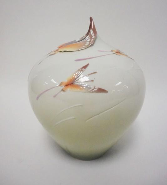 FRANZ PORCELAIN VASE W/BUTTERFLIES (1 of 5)