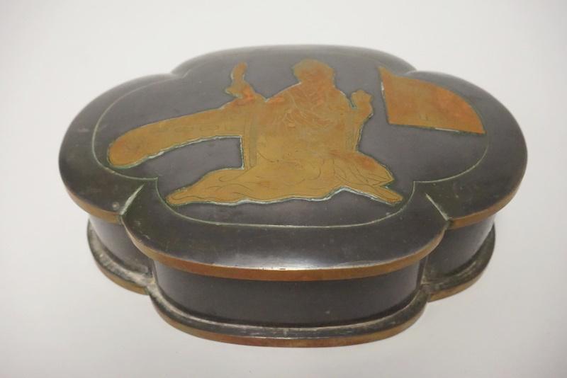 ASIAN PEWTER & BRASS BOX (1 of 4)