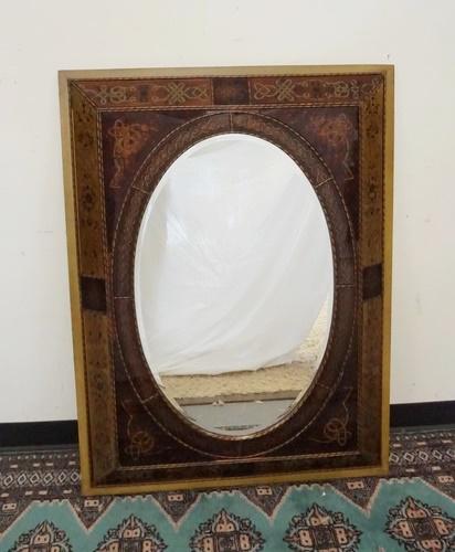 ORNATE REVERSE GLASS DECORATED FRAME MIRROR (1 of 3)