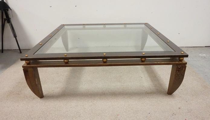 GLASS INSET COCKTAIL COFFEE TABLE (1 of 4)