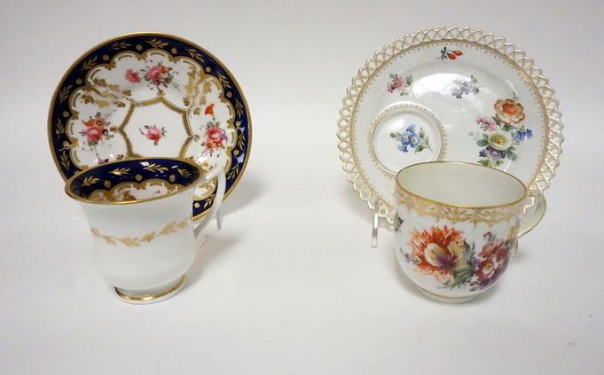 CUP AND SAUCER LOT INCLUDING KPM (1 of 3)