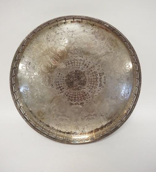 SILVER PLATE SERVING TRAY (1 of 2)