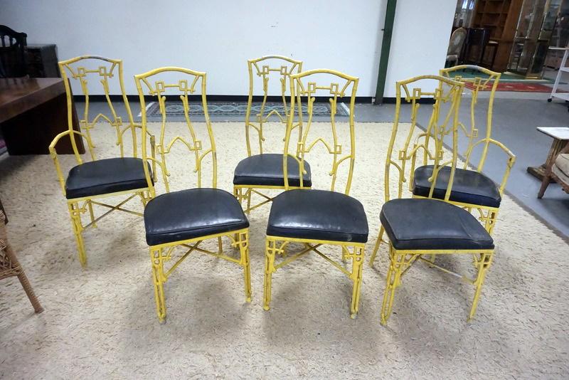 6 CAST METAL TWIG FORM PATIO CHAIRS (1 of 2)