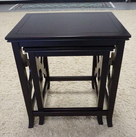 NEST OF TABLES: NEST OF TABLES LARGEST IS 23 IN X 18 IN, 26 1/2 IN H