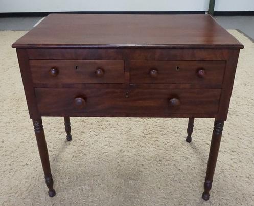 ANTIQUE MAHOGANY 3 DRAWER FEDERAL WORK TABLE (1 of 2)