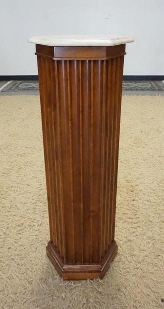 MARBLE TOP PEDISTAL W/FLUTED COLUMN (1 of 2)