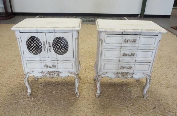 2 BEDSIDE FRENCH PROVINCIAL STANDS (1 of 5)