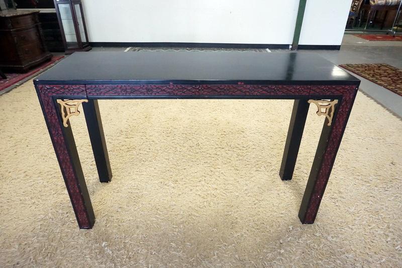 BLACK LACQURED ASIAN  CONSOLE TABLE (1 of 4)