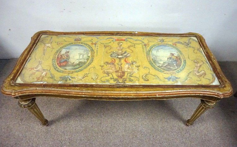 ANTIQUE PAINT DECORATED ITALIAN TABLE (1 of 14)