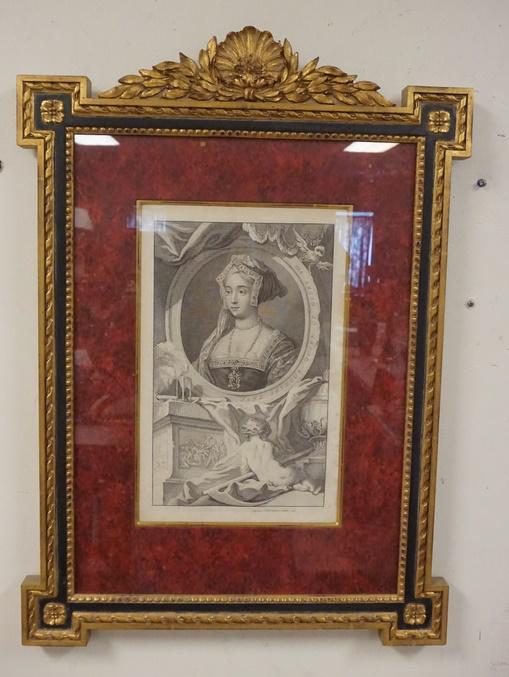FRAMED & MATTED ANTIQUE ENGRAVING (1 of 4)