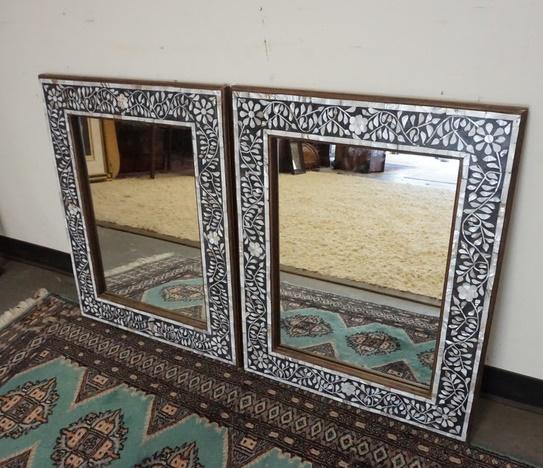 PAIR OF MOSAIC FRAMED MIRRORS (1 of 2)