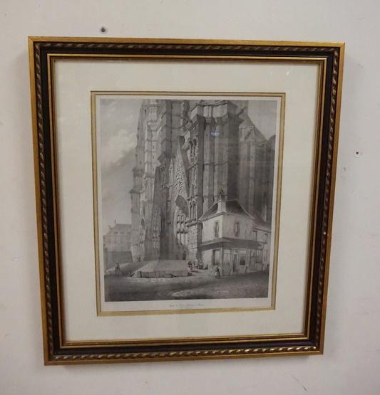 FRAMED ENGRAVING OF NOTRE DAME CATHEDRAL (1 of 2)